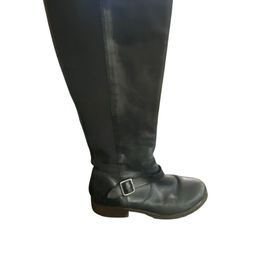 Kenneth Cole riding boots leather upper size 8 1/2 black